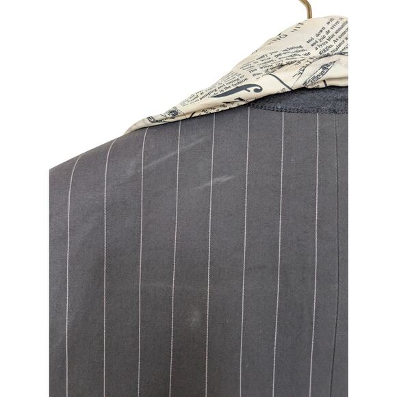 John Galliano SS2006 Pinstripe Newspaper Print Classic Scarf Cotton Blazer EU48 - Picture 7 of 16